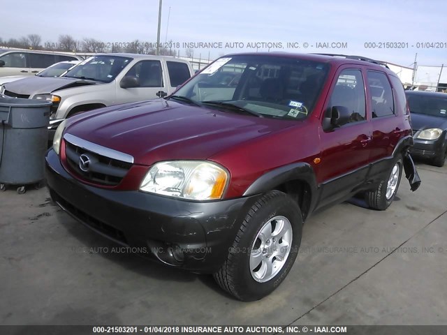 4F2YZ04104KM29161 - 2004 MAZDA TRIBUTE LX RED photo 2