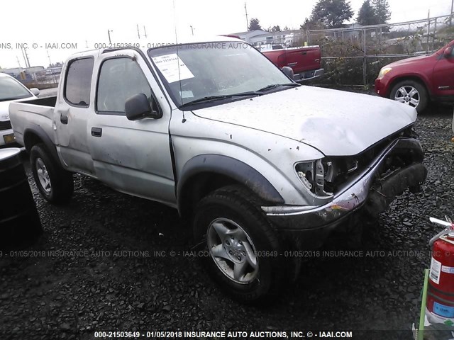 5TEHN72N43Z257060 - 2003 TOYOTA TACOMA DOUBLE CAB SILVER photo 1