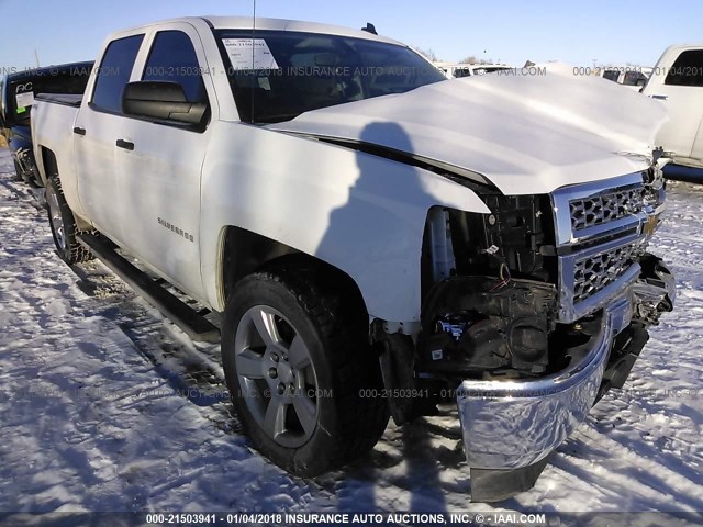 3GCUKREC1EG491247 - 2014 CHEVROLET SILVERADO K1500 LT WHITE photo 1