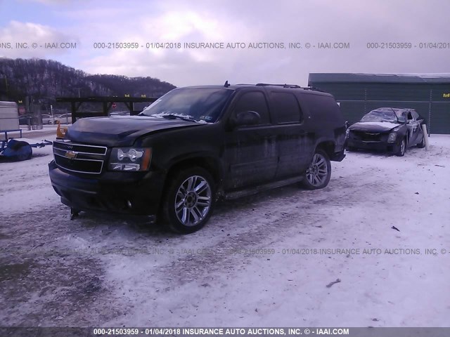 1GNSKJE32BR134851 - 2011 CHEVROLET SUBURBAN K1500 LT BLACK photo 2