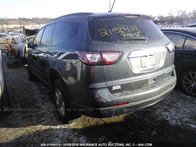 1GNKRFKD5DJ261312 - 2013 CHEVROLET TRAVERSE LS GRAY photo 3