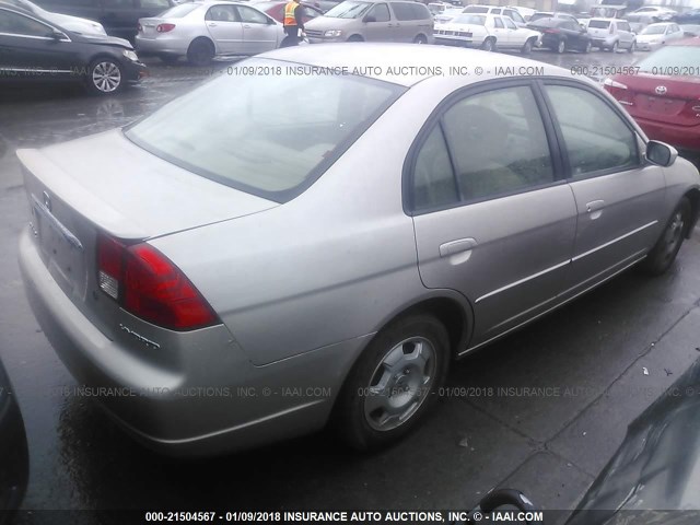 JHMES96683S012257 - 2003 HONDA CIVIC HYBRID TAN photo 4