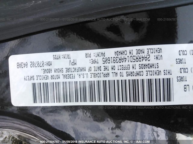 2A4RR5D14AR391605 - 2010 CHRYSLER TOWN & COUNTRY TOURING BLACK photo 9