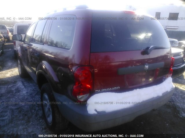 1D8HD38K27F579774 - 2007 DODGE DURANGO SXT RED photo 3