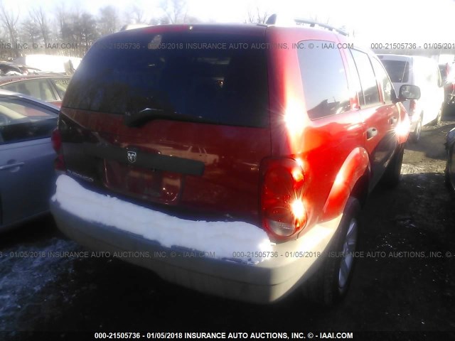 1D8HD38K27F579774 - 2007 DODGE DURANGO SXT RED photo 4