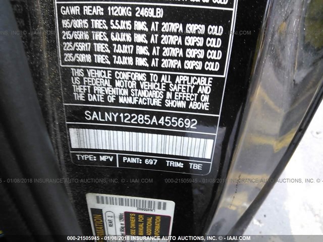 SALNY12285A455692 - 2005 LAND ROVER FREELANDER SE 3-DOOR BLACK photo 9