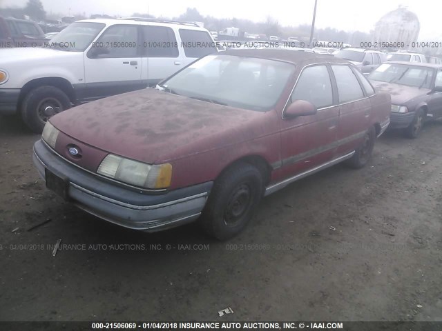 1FACP52U2MG206994 - 1991 FORD TAURUS GL MAROON photo 2