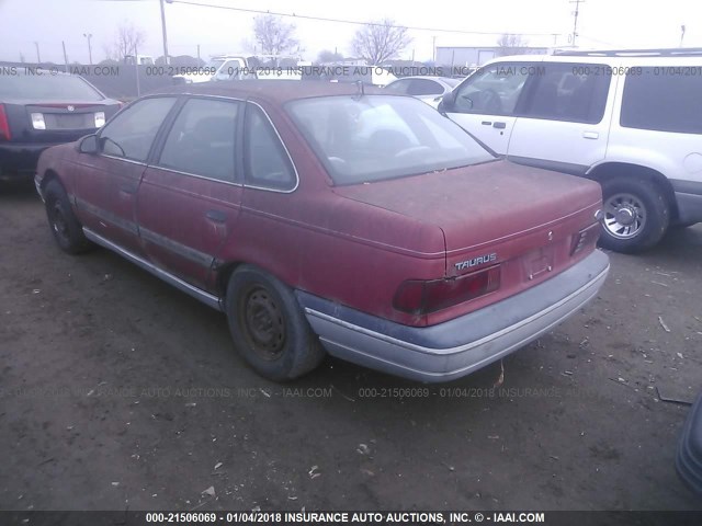 1FACP52U2MG206994 - 1991 FORD TAURUS GL MAROON photo 3