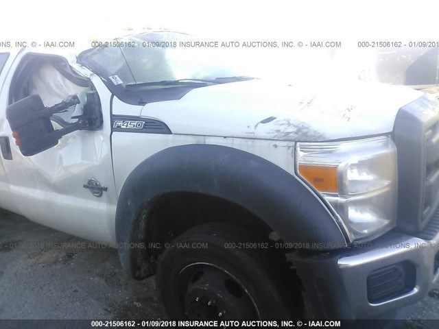 1FD0W4GT6GED46696 - 2016 FORD F450 CREWCAB  WHITE photo 6