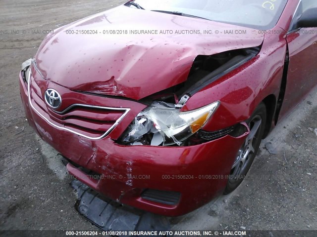 4T1BF3EK1AU086413 - 2010 TOYOTA CAMRY SE/LE/XLE RED photo 6