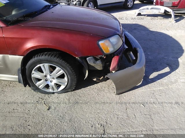 4S3BH815747603518 - 2004 SUBARU LEGACY OUTBACK H6 3.0 SPECIAL MAROON photo 6