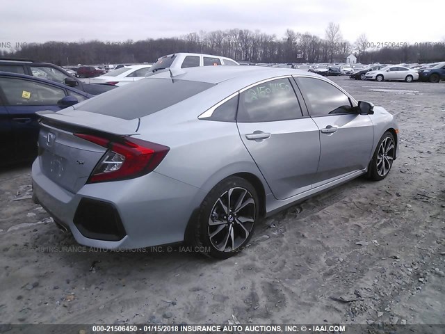 2HGFC1E54HH705484 - 2017 HONDA CIVIC SI SILVER photo 4