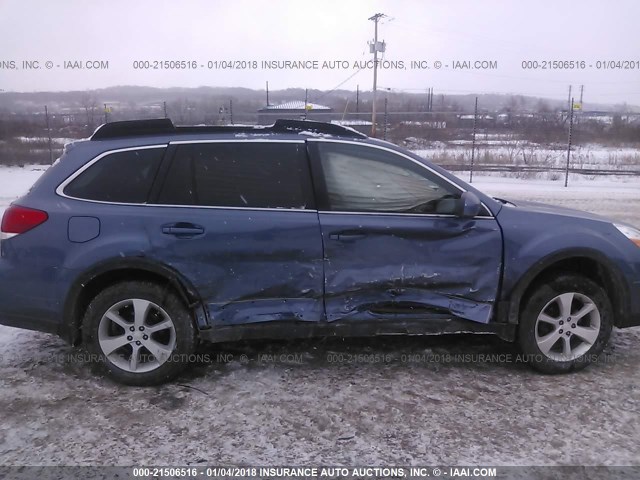 4S4BRBLC7E3234654 - 2014 SUBARU OUTBACK 2.5I LIMITED BLUE photo 6