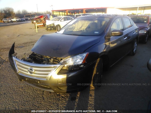 3N1AB7APXEY252339 - 2014 NISSAN SENTRA S/SV/SR/SL BLACK photo 2