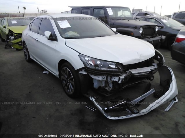 1HGCR2F53EA282946 - 2014 HONDA ACCORD SPORT WHITE photo 1