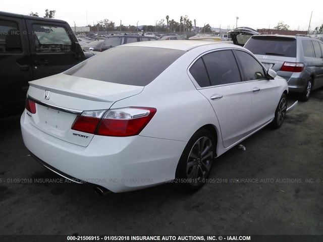 1HGCR2F53EA282946 - 2014 HONDA ACCORD SPORT WHITE photo 4