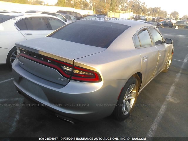 2C3CDXHG4GH154135 - 2016 DODGE CHARGER SXT GRAY photo 4