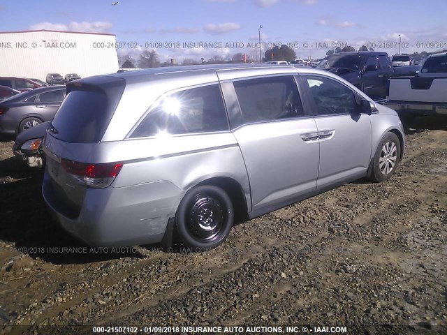 5FNRL5H38GB159208 - 2016 HONDA ODYSSEY SE SILVER photo 4