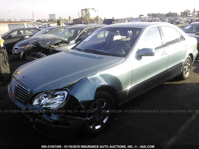 WDBNG75J12A225017 - 2002 MERCEDES-BENZ S 500 GREEN photo 2