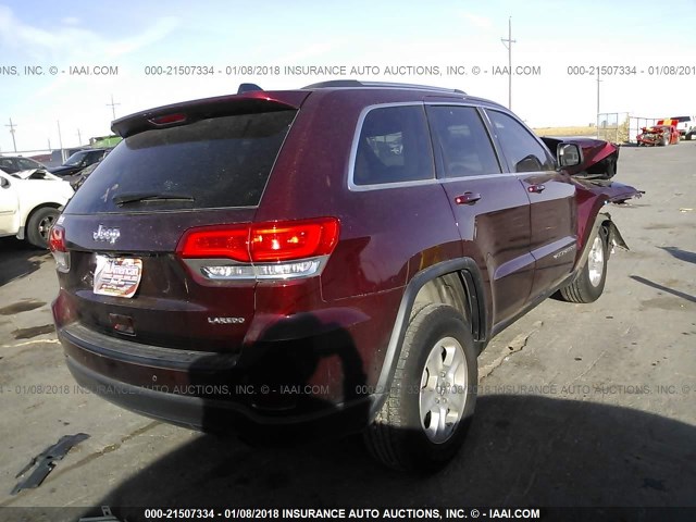 1C4RJEAG7HC846441 - 2017 JEEP GRAND CHEROKEE LAREDO RED photo 4