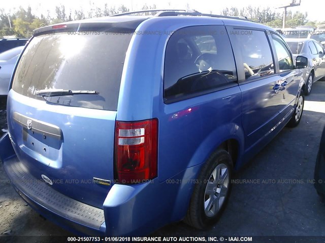 2D8HN44HX8R634172 - 2008 DODGE GRAND CARAVAN SE BLUE photo 4