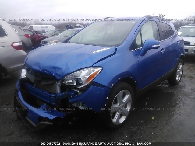 KL4CJBSB9GB661202 - 2016 BUICK ENCORE CONVENIENCE BLUE photo 2