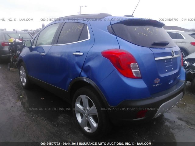 KL4CJBSB9GB661202 - 2016 BUICK ENCORE CONVENIENCE BLUE photo 3