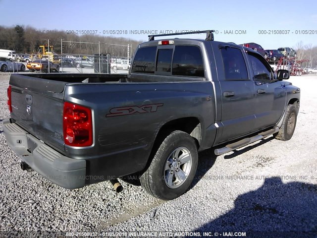 1D7HE38K78S528345 - 2008 DODGE DAKOTA SXT GRAY photo 4