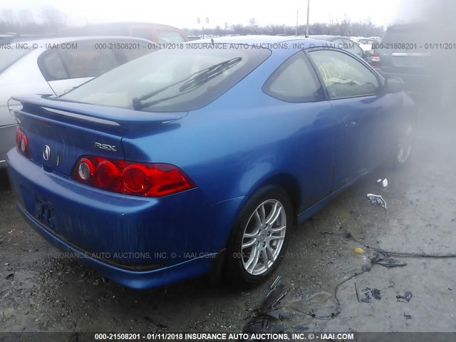 JH4DC54876S003544 - 2006 ACURA RSX BLUE photo 4