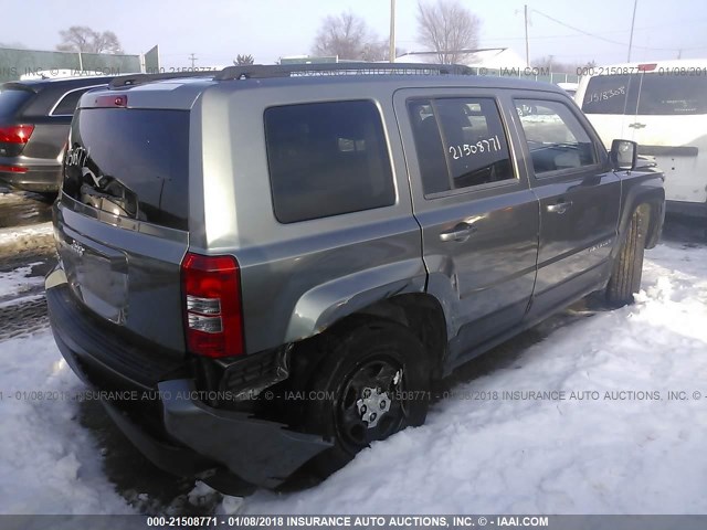 1C4NJRBB3ED600789 - 2014 JEEP PATRIOT SPORT GRAY photo 4