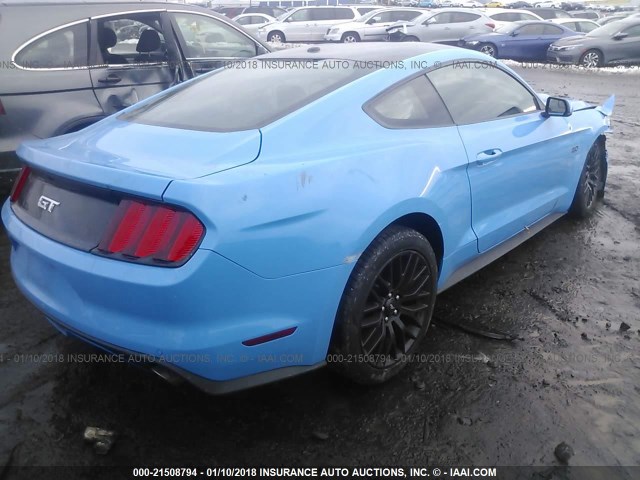 1FA6P8CF1H5308755 - 2017 FORD MUSTANG GT BLUE photo 4