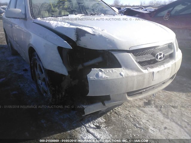 5NPEU46F76H146467 - 2006 HYUNDAI SONATA GLS/LX WHITE photo 6