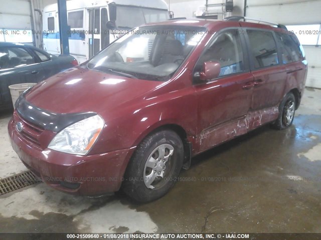 KNDMG4C3XA6349529 - 2010 KIA SEDONA LX RED photo 2