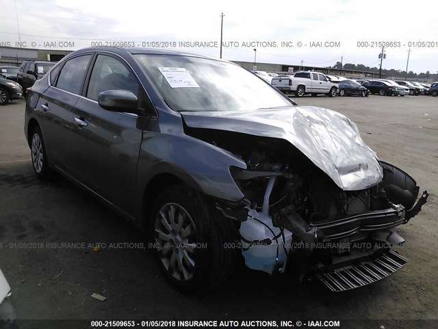 3N1AB7AP0HY298105 - 2017 NISSAN SENTRA S/SV/SR/SL GRAY photo 1