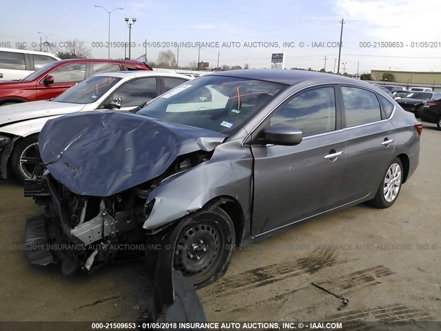 3N1AB7AP0HY298105 - 2017 NISSAN SENTRA S/SV/SR/SL GRAY photo 2