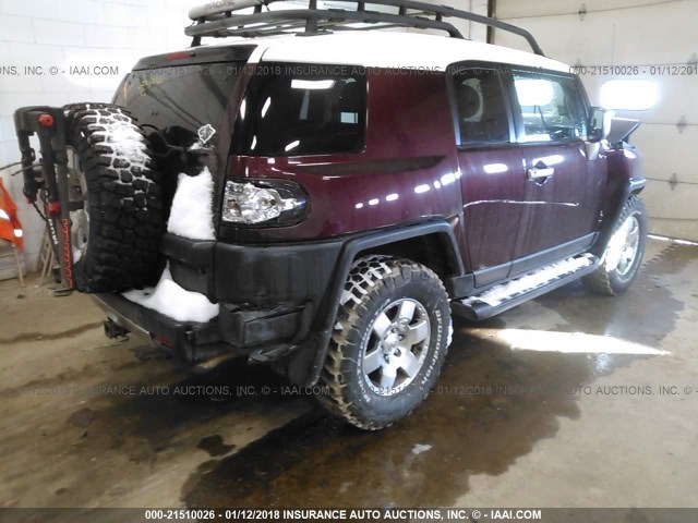 JTEBU11F470005942 - 2007 TOYOTA FJ CRUISER PURPLE photo 4