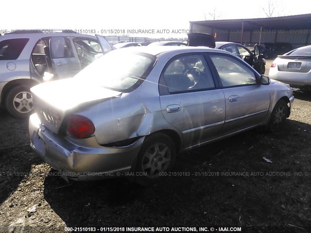 KNAFB121335241670 - 2003 KIA SPECTRA LS SILVER photo 4