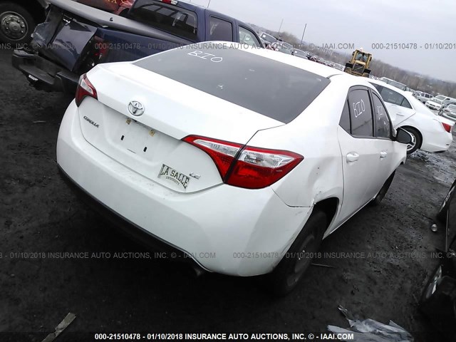 2T1BURHEXGC533202 - 2016 TOYOTA COROLLA L/LE/LE PLS/PRM/S/S PLS WHITE photo 4