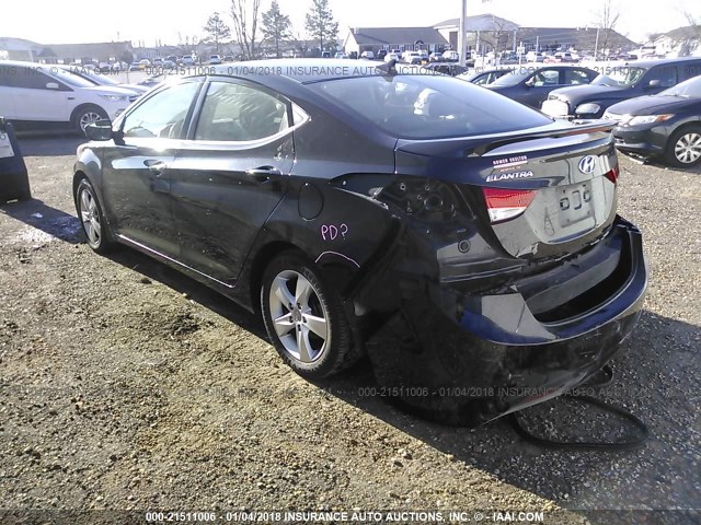 KMHDH4AE0DU716533 - 2013 HYUNDAI ELANTRA GLS/LIMITED BLACK photo 3