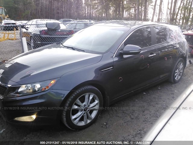 KNAGN4A72B5061680 - 2011 KIA OPTIMA EX/SX GRAY photo 2