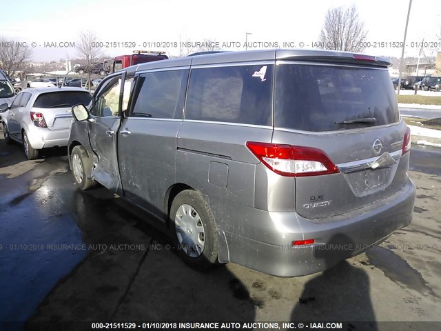 JN8AE2KP9C9045115 - 2012 NISSAN QUEST S/SV/SL/LE GRAY photo 3