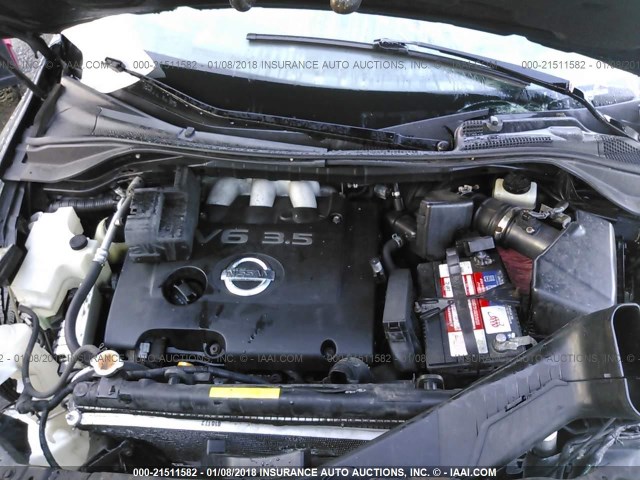 JN8AZ08W97W614432 - 2007 NISSAN MURANO SL/SE/S BLACK photo 10