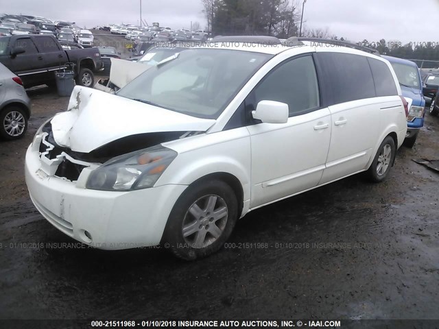 5N1BV28U15N137984 - 2005 NISSAN QUEST S/SE/SL WHITE photo 2