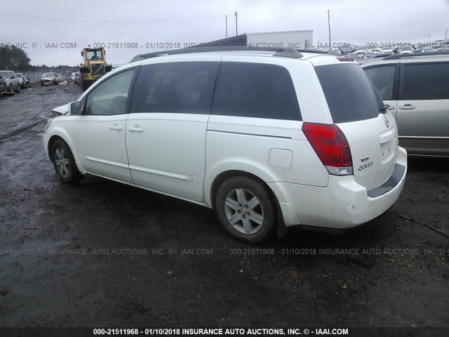 5N1BV28U15N137984 - 2005 NISSAN QUEST S/SE/SL WHITE photo 3