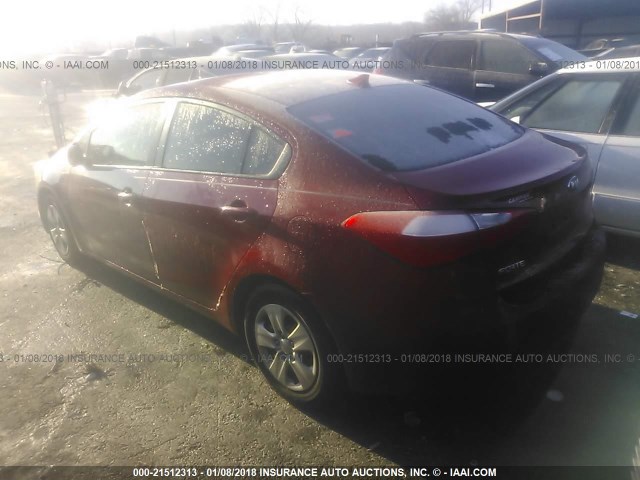 KNAFX4A61F5364775 - 2015 KIA FORTE LX RED photo 3