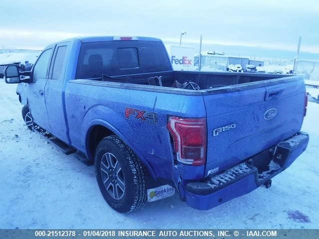 1FTFX1EG0GFD20668 - 2016 FORD F150 SUPER CAB BLUE photo 3