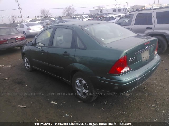 1FAFP33P91W233427 - 2001 FORD FOCUS LX GREEN photo 3