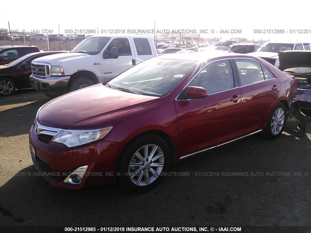 4T1BK1FK4EU540898 - 2014 TOYOTA CAMRY SE/XLE BURGUNDY photo 2