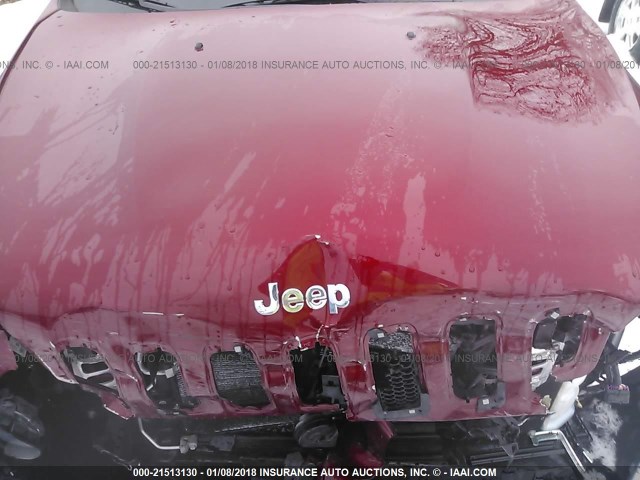 1C4PJMCB5GW262328 - 2016 JEEP CHEROKEE LATITUDE RED photo 10