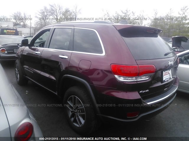 1C4RJFBG5HC807979 - 2017 JEEP GRAND CHEROKEE LIMITED RED photo 3